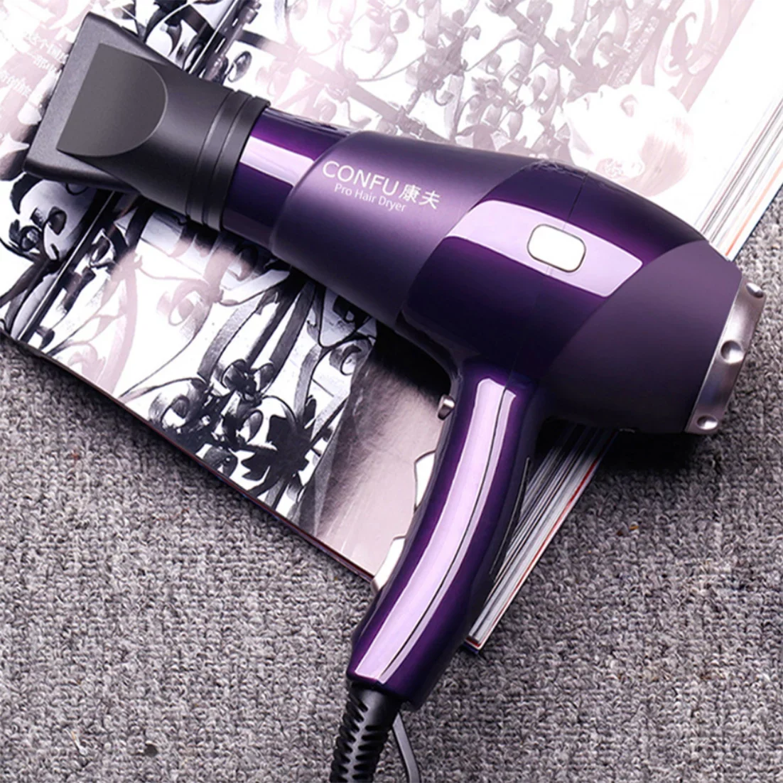 Ionic for and Hair Function Dryer, cold Concentrator air Cool Power 3 and CONFU 2 Shinier hot Button, Settings, High 2300W Dryer, Speed Hair Nozzle(Red) Heat Dryers Results, Shot for Women,