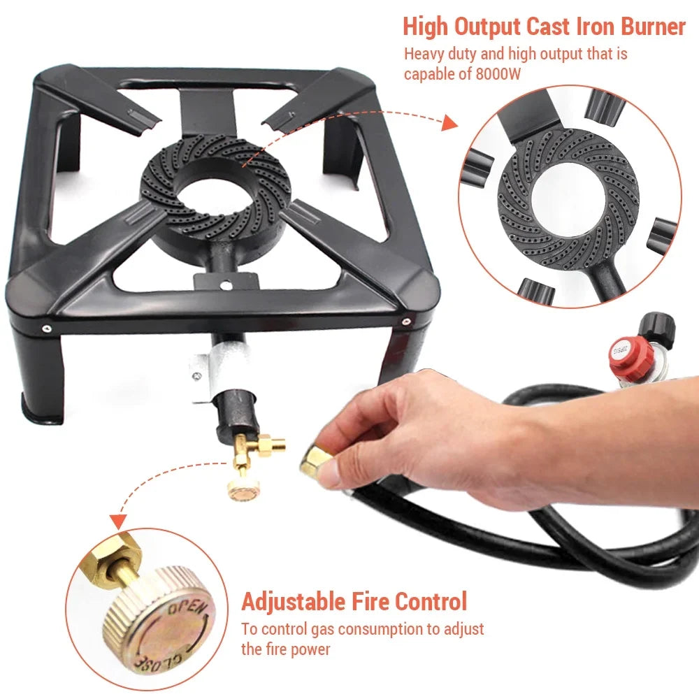 Gas Stove Use for Cast Suitable Outdoor Propane Iron Camping Portable Lixada
