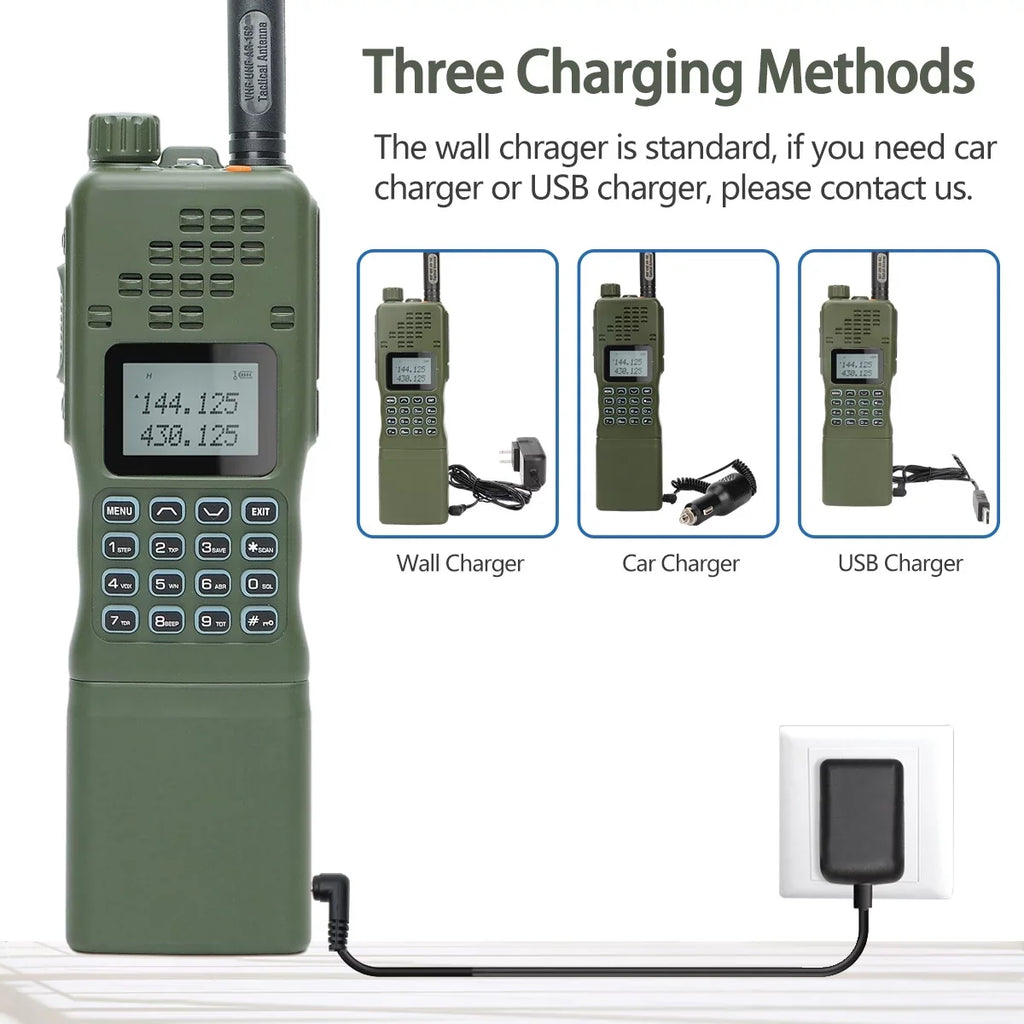 Walkie Bag Antenna,USB Kit and Talkie with Long Rechargeable Two Radio Full mic,18.8 Programming Foldable 10W ABBREE&BaofengAR-152 Charger Range Tactical Way AR-152 Cable Shoulder Cable,AR-152 inch