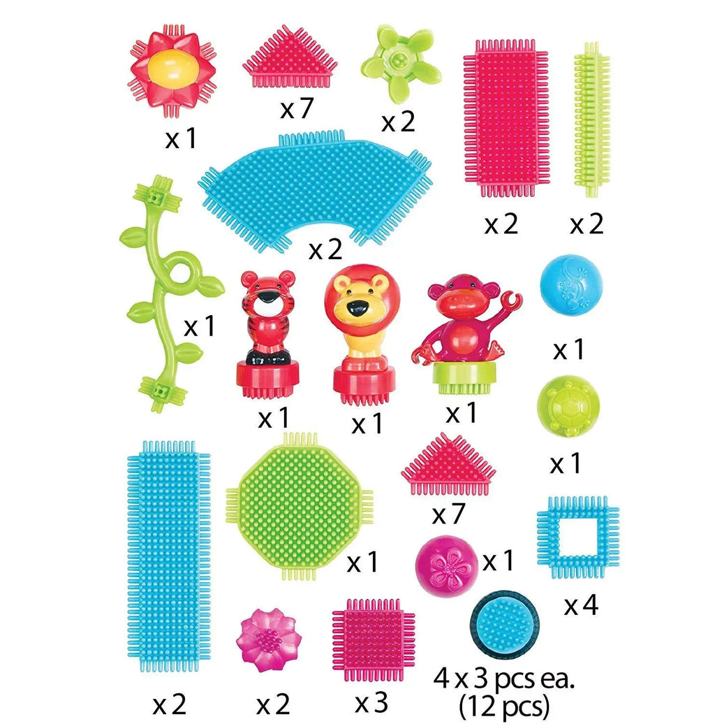 Toys Bristle Dexterity Building for  Blocks Blocks Adventures & - - The Sensory 54Piece Battat - 3D - by 2 Official In Blocks Jungle Creativity - Toys Toy Yr for STEM Kids Bristle A