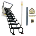Black Attic Stairs Size 31.5"x Ceiling Loft (Open Ladder INTSUPERMAI 12 9.8Ft Folding Steps Height Mounted 39.37")