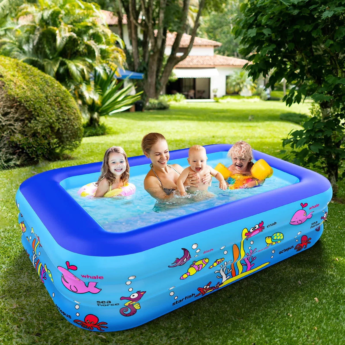 Children's Large 3-Story 83 Inflatable inch, Pool Family * Lounge 26 Pool Swimming 57 *