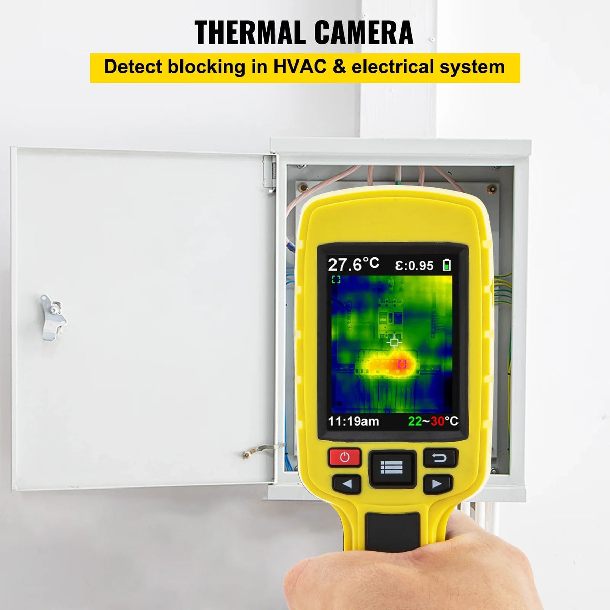 Infrared Resolution Display for Li-ion Pixels) Camera, Color Built-in Detect Camera 60x60 HVAC, IR Screen, Battery, SD Imaging with SKYSHALO (3600 Card and Automatic Thermal Electrical 2.8" System