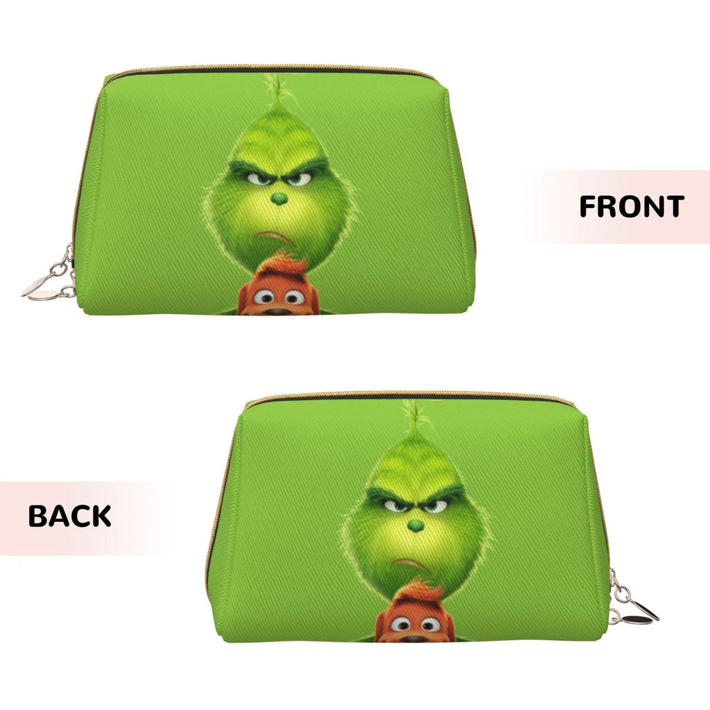 Grinch Storage Bag Pouch Cosmetic Animated Travel Organizer Bag Makeup Leather Gift Portable Toiletry Purse