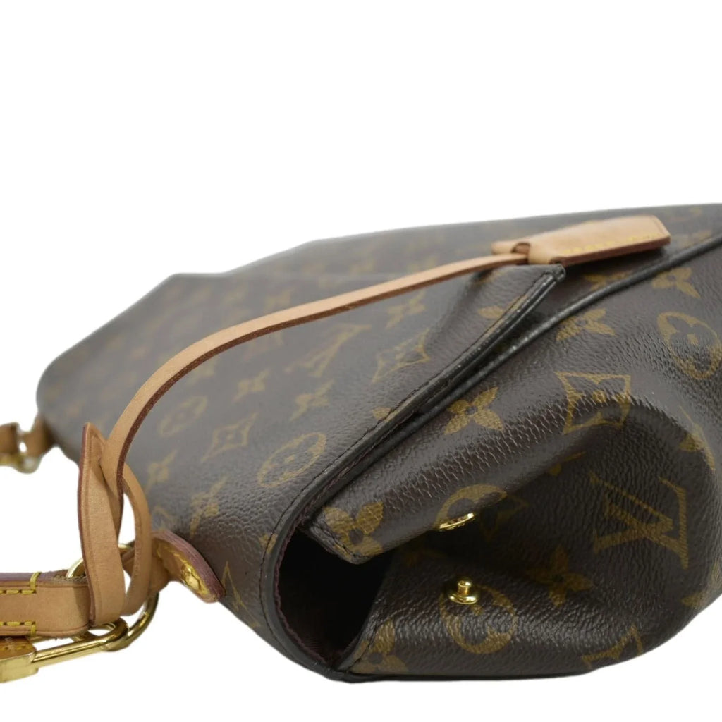 VUITTON MM Brown Bag Monogram Shoulder LOUIS Used Canvas Cluny