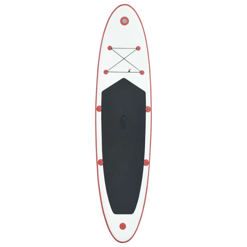 White Suzicca Inflatable and Board Surfboard Paddle Set Red