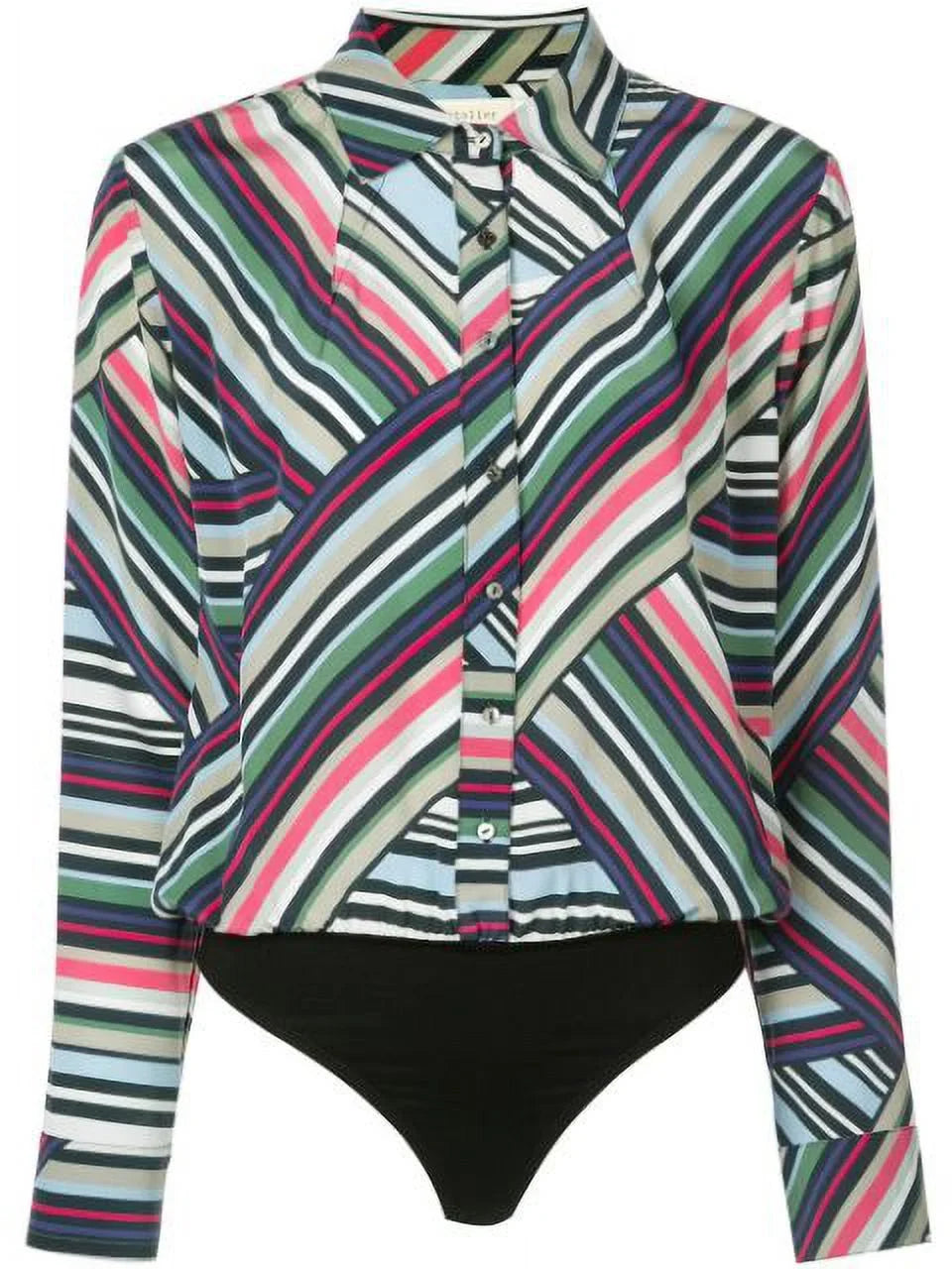 Artelier Petite Miller Bodysuit, Button Nicole MULTICOLOR Abstract US Down