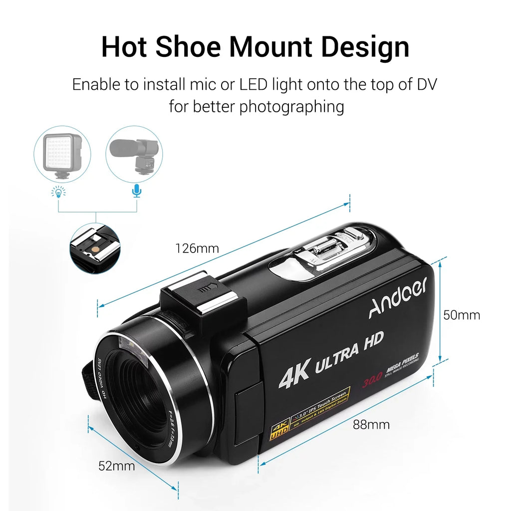DV 3.0 IPS 4K Professional DV IPS Video Camera 3.0 Andoer-2 Camera Video Function Inch Handheld Monitor Inch ERYUE Inch QISUO Camera,Video