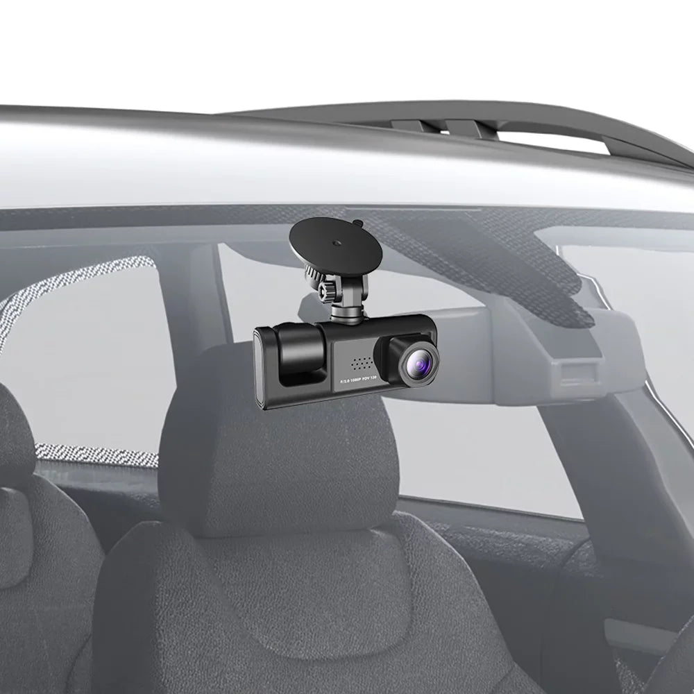 Dashcam One-Key Driving Camera Rear 1080P Screen Night-Vision Support 2 Front Inch Recording DVR Camera & & Recorder Loop Dash Inside Lock