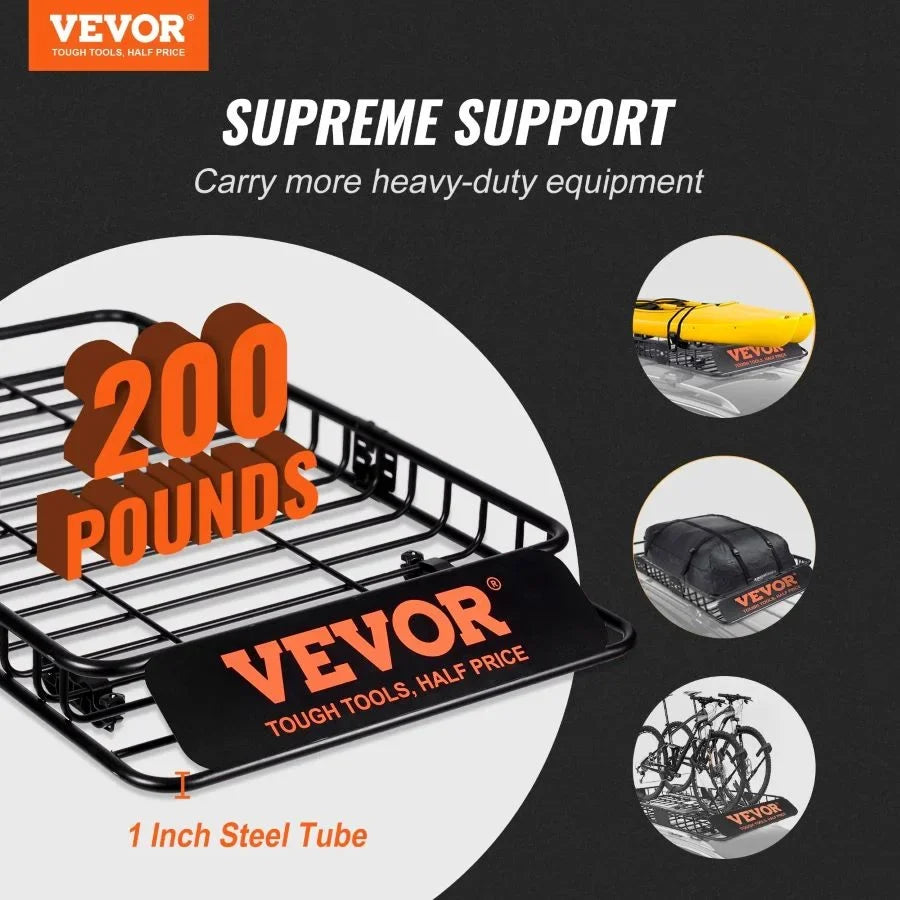 Rack Extension, Luggage Roof Carrier Truck, SUV, Roof Capacity Rack Holder Cargo 200 64" x Basket, x Universal 6" Vehicle VEVOR Basket, LBS with 39" Rooftop Cargo for Heavy-duty