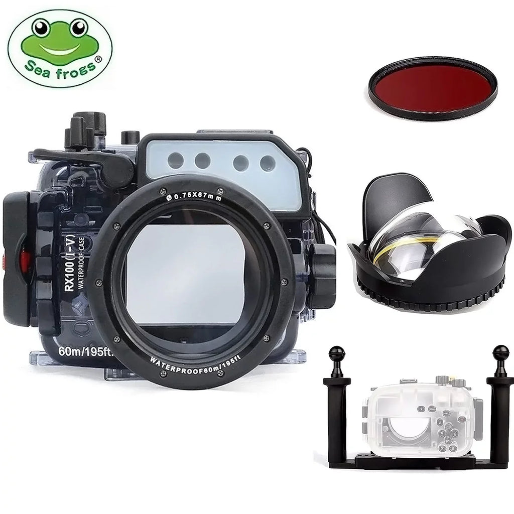 Seafrogs I M5 & w/ Camera Two Dome III Housing RX100 Underwater RX100 Liquidproof for IV M4 case Aluminium Tray Kit, M2 Port M3 Hands II Sony V 60M