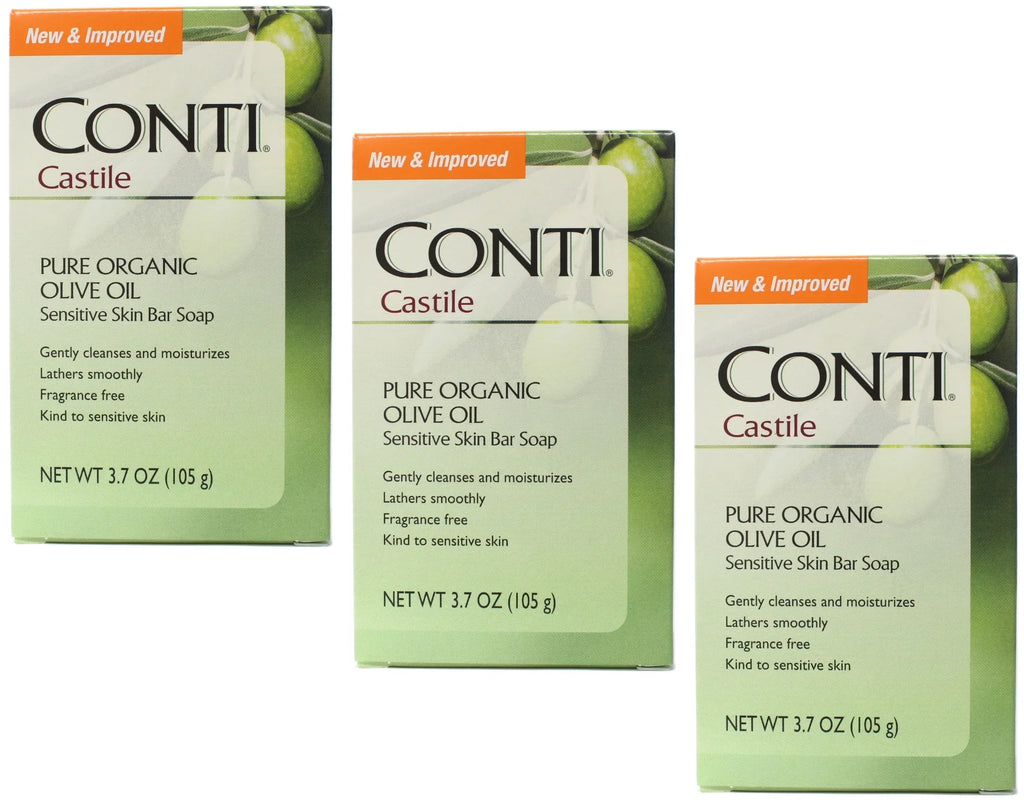Castile Conti Each Oil 3 - 3.7oz Olive Pack Soap