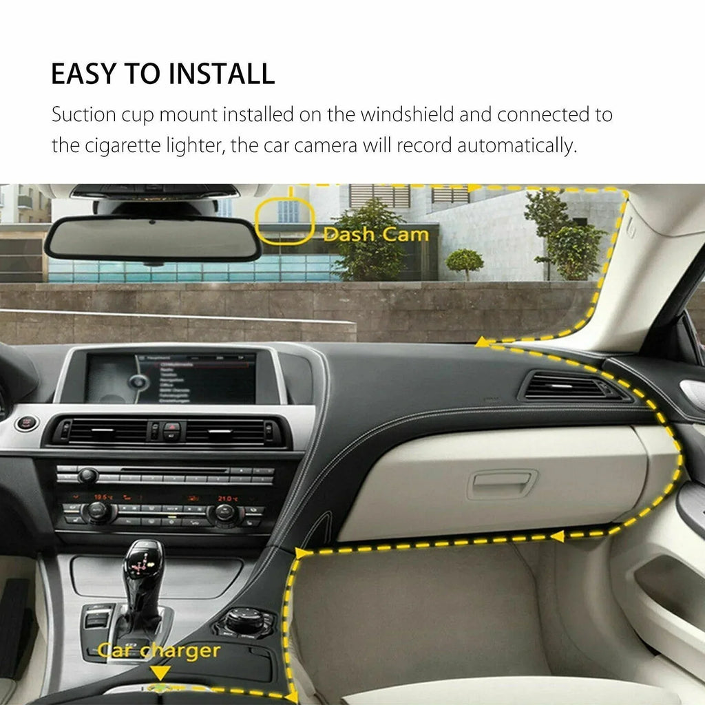 4 Cam DVR Lens Vehicle Driving Dual Car 1080P Recorder LCD Video Camera Dash