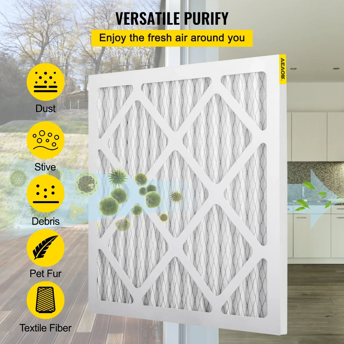 for DefendAir Set, Dri-Eaz Commercial Filter, Furnace 12pcs Bentism Air Particles, Filter Home, Pleated Capture 8, Filter, Fit Replacement Replacement, AC Good Filter MERV HEPA AC 16''x16'' for HVAC