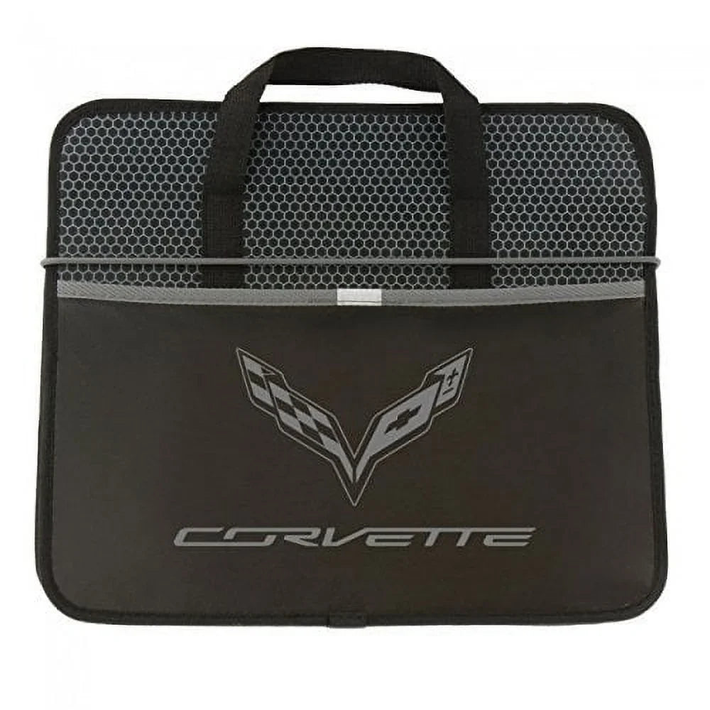Trunk C7 Black Crossed Corvette Collapsible Logo Flags with : Caddy Organizer