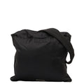 Nylon PRADA Prada Bag Women's Black Plate Leather (Fair) Shoulder Triangle Pre-Owned