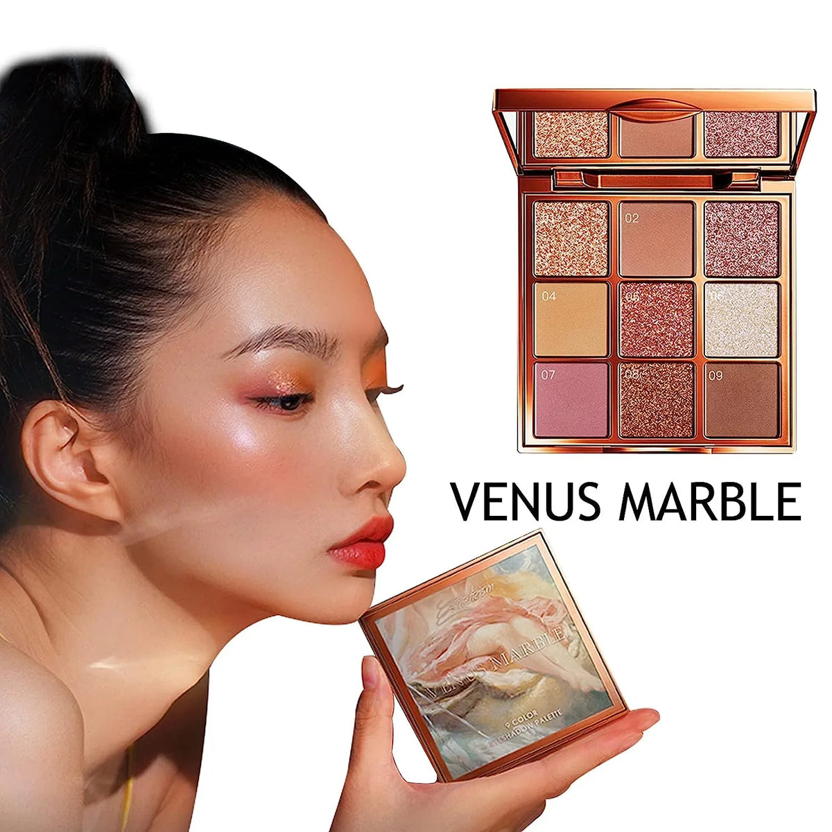 Eye Palette Colors Makeup Palletes VENUS Makeup MARBLE Eye Palette Make Shadow Eyeshadow Powder(Aestheticism) Shadow Glitter Matte Up Eyeshadow Glazed Beauty Eye 9 Shimmer