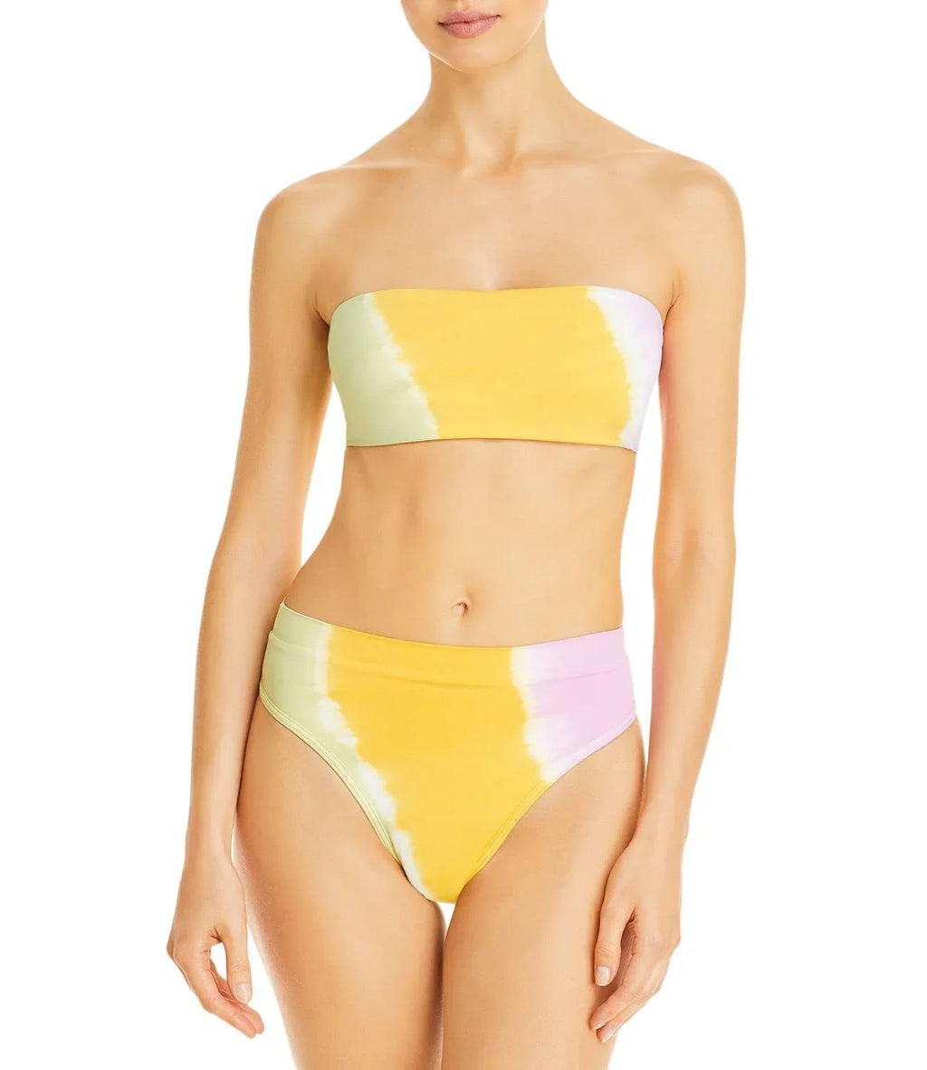Women's Bandeau X-Small Bikini Yellow, Beach L Wave Tops, Space
