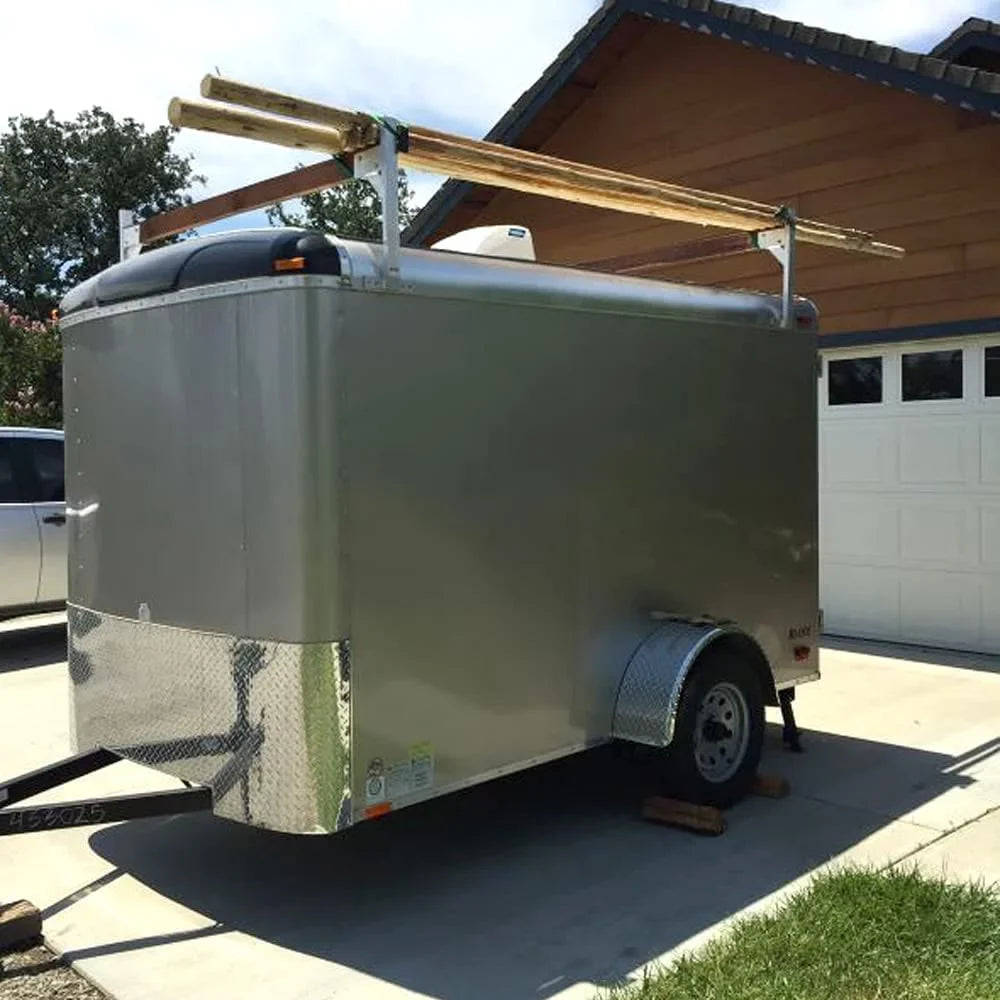 Rack Fit Vans Ladder Roof Kit Aluminum Cargo Bracket for Adjustable Enclosed ELITEWILL Trailers