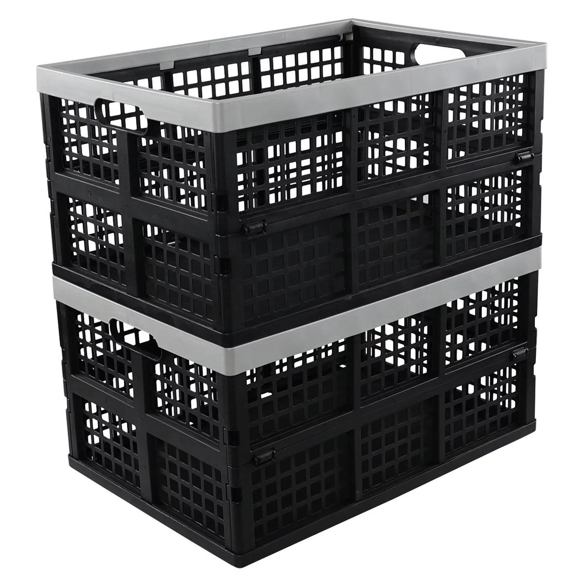 L Pack Ponpong 2 42 Crates, Folding Collapsible Plastic Storage, Crate Storage