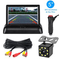 Foldable View Rear Night LED 5in Camera Backup Monitor Display Car LCD