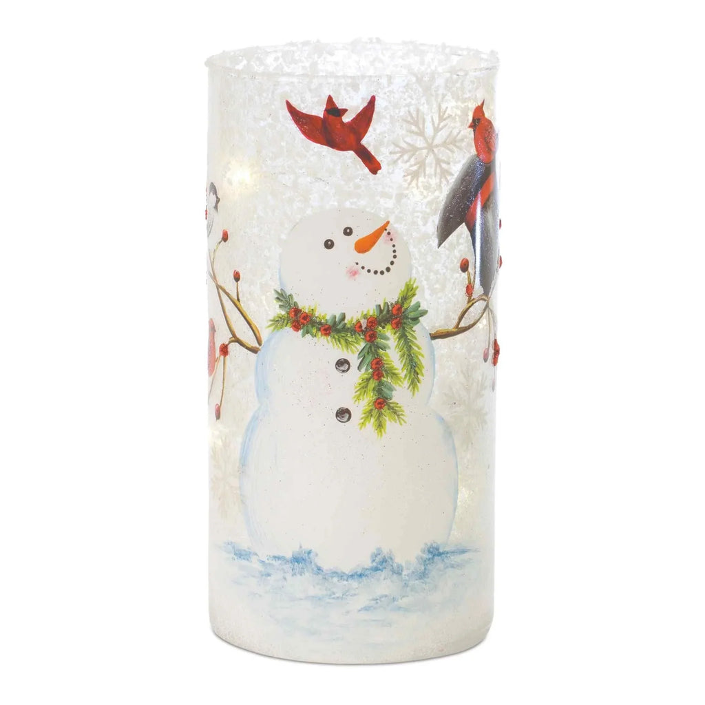 Decorations Lighted Christmas of Tabletop 7.75" Set Snowman Luminary 2 LED Melrose