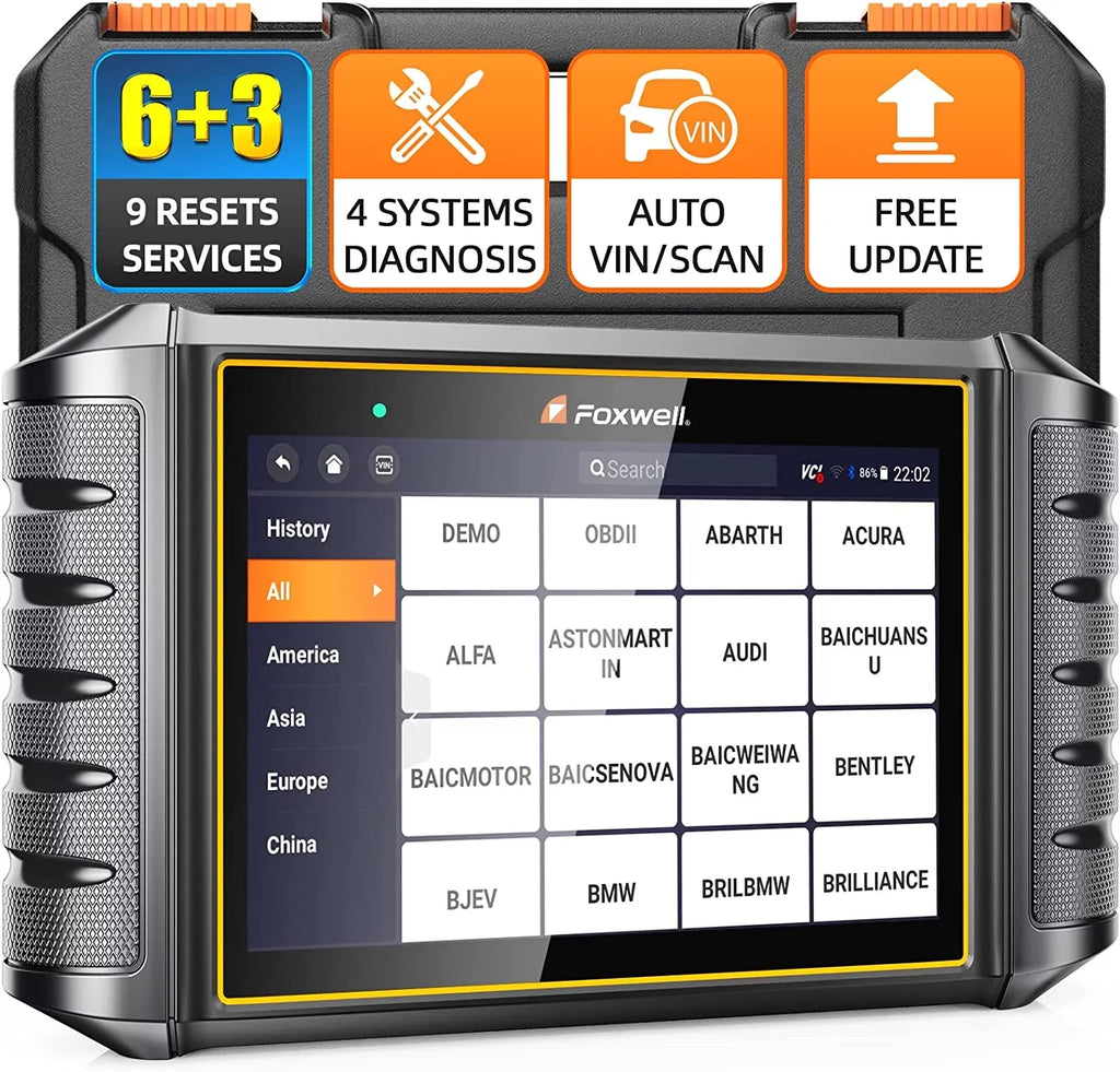 OBD2 Newest Airbag Scanner Injector ABS SAS TPS 9 System BMS Maintenance Reader OIL EPB Four ABS Tool NT716 Automotive Transmission Car Scanner Reset Version Diagnostic Engine TPMS FOXWELL DPF Code