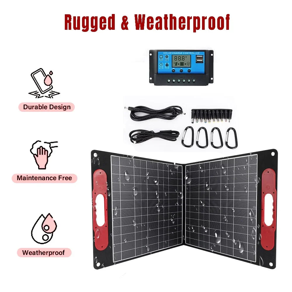 200 Solar Adapter Battery Digital for Generator Panel with Watts Kit, Caravan Folding Solar Boat/Car/RV/Automobile Charger