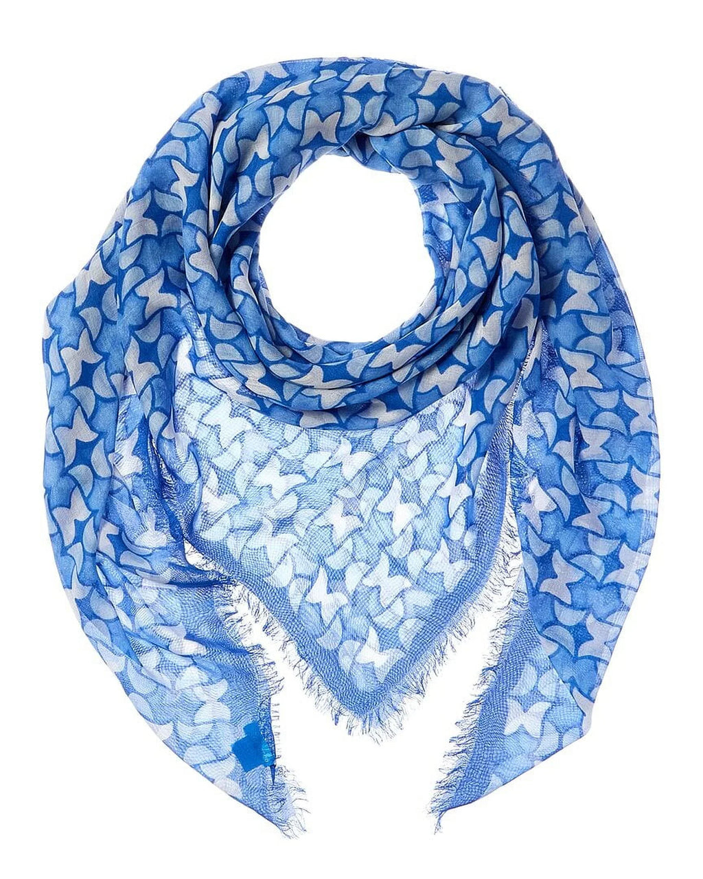 J.McLaughlin Blue Silk-Blend Giselle os, Scarf,
