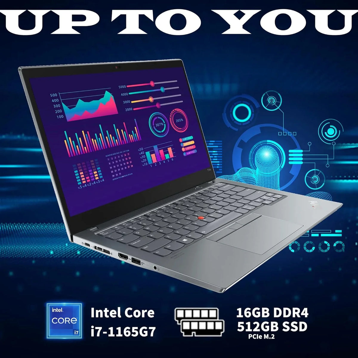 Intel Keyboard, Lenovo i7-1165G7, SSD, Hotface Pro, Gen Card 6, RAM, Laptop, 16GB Laptop, 512GB 2 Touchscreen 11th USB with Win 10 ThinkPad WiFi HDMI, 32GB PCIe 14" T14s Backlit FHD Gen
