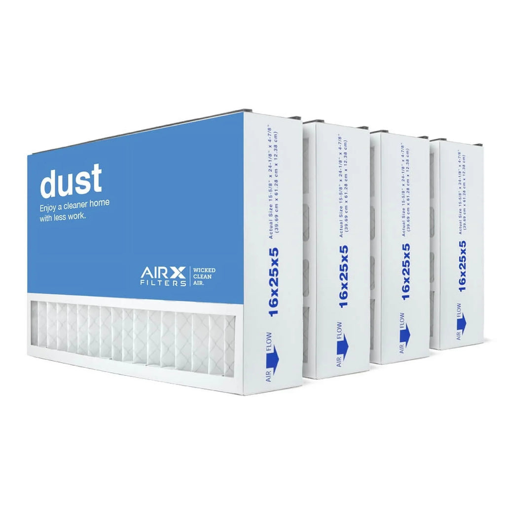 Filter Air MERV-8 16"X25"X5" Bear Replacement, 4-Pk