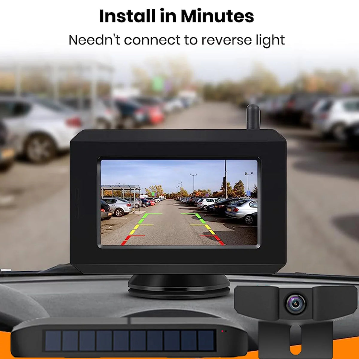 Rear Observation Back Camera Solar Trailer,Pickup,Van Trucks, fit Hitch for Trailer View Digital Reverse Camera Highway Backup Camera Wireless Up for System Wireless