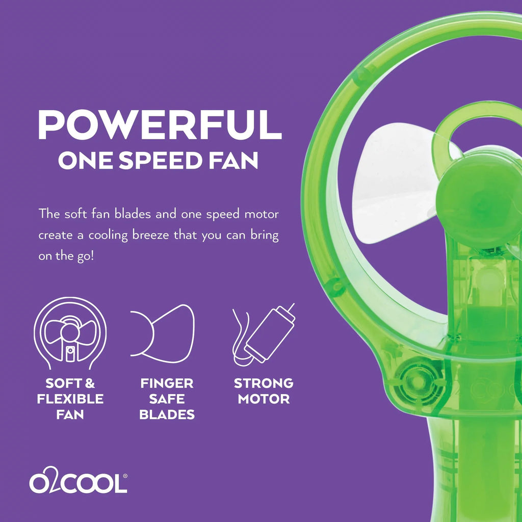 Misting for inch 3.5 Fan O2COOL Battery Powered Pack Green, 2 Cooling, Personal