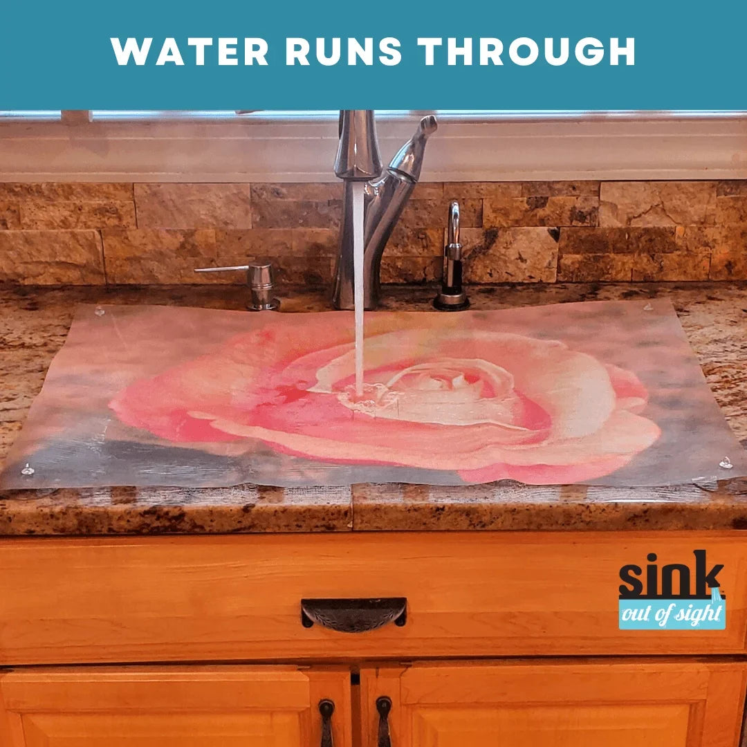 Designs, of 39.5"X20" Kitchen Out Cover, adjustable double -SK2-JR2-a coverage Rose Hot/Cold through Liquids Sink Décor cover, Design: Debris and Size sizes. sink 2 Sight- Sink 5 for pass Jenny's Home