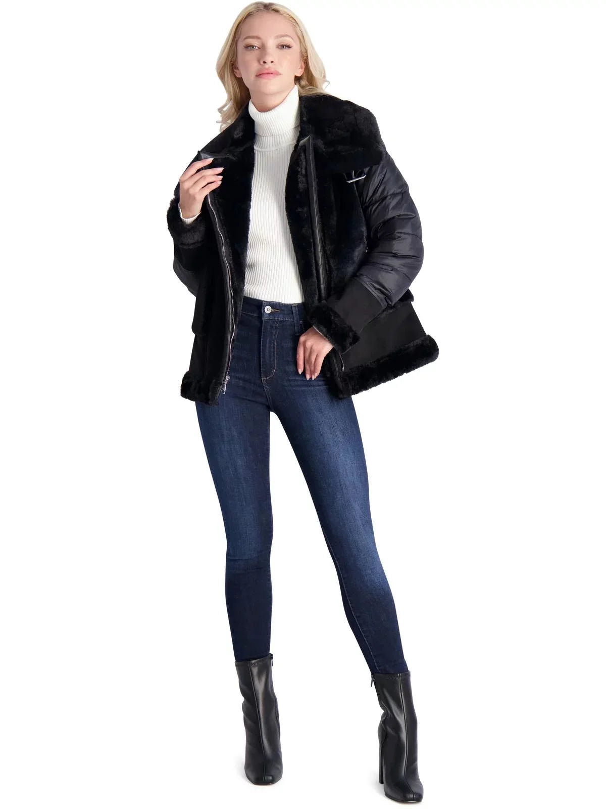 Coat Women's Mixed Puffer Saylor Media Tahari