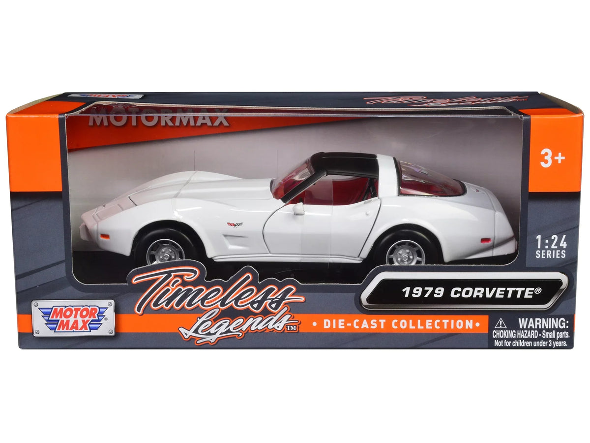 Black Legends" "Timeless White and Series Car Model Corvette Interior Diecast 1979 with C3 Chevrolet Red Motormax 1/24 by Top