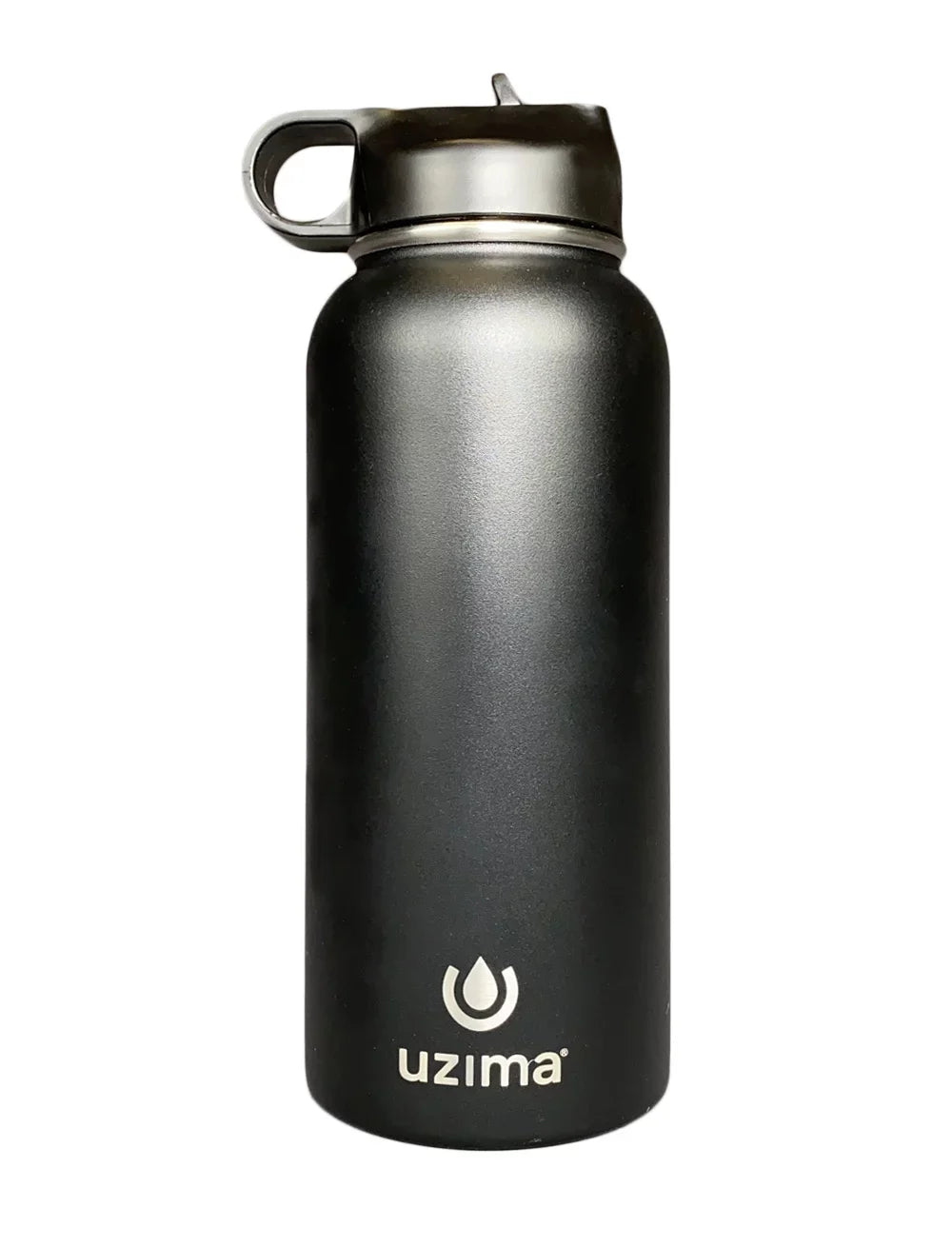 '- (Black) Steel Travel. Large and Double-Walled on Go. Uzima Camping, Hiking, Exterior. for the Purification Z-Source Filtered Backpacking, Bottle Liquid Liquid Capacity Stainless 32oz with