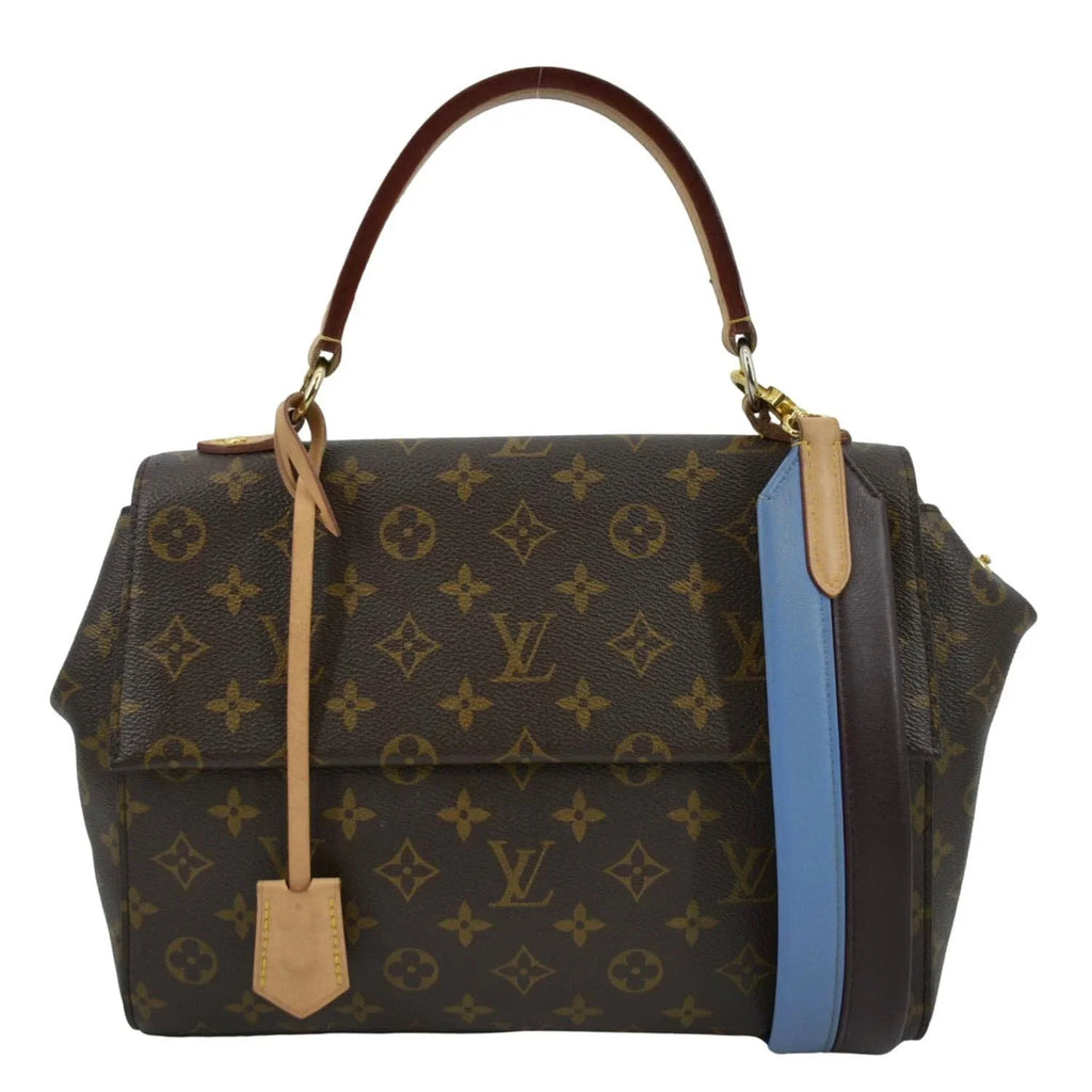 VUITTON MM Brown Bag Monogram Shoulder LOUIS Used Canvas Cluny