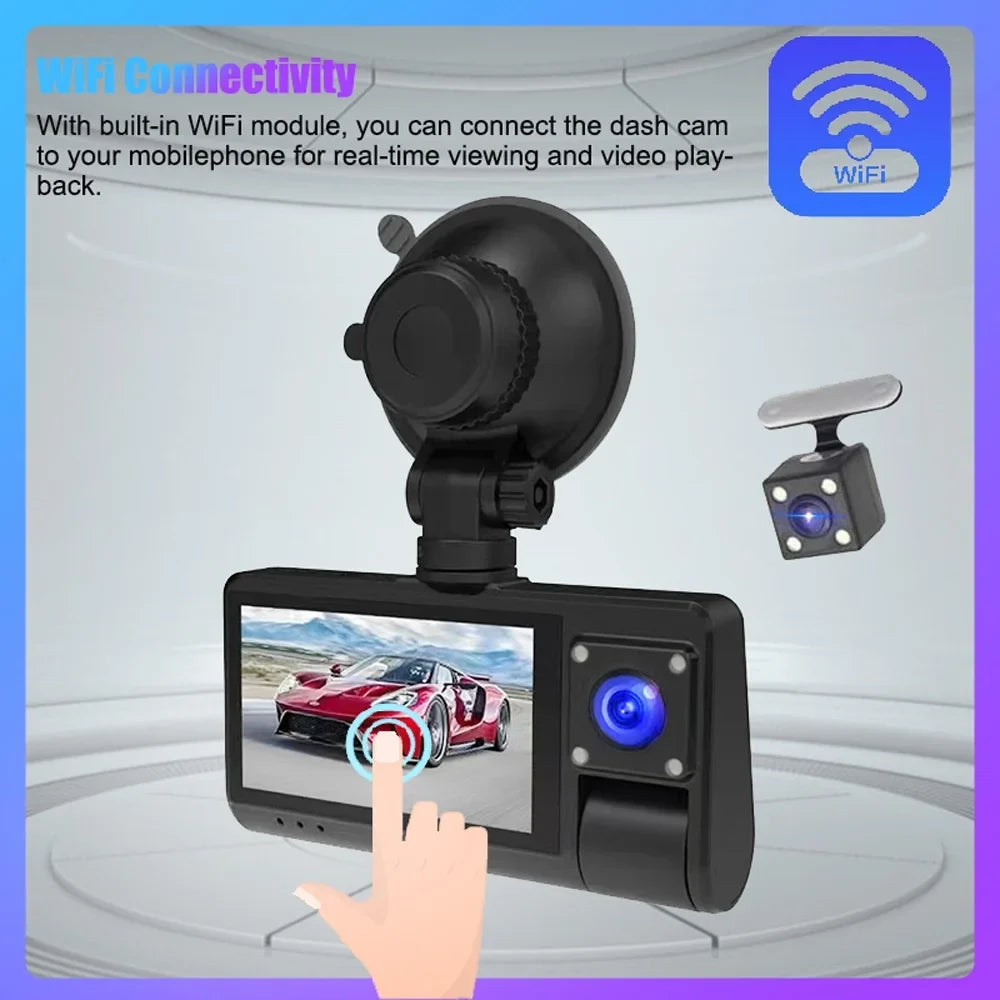 Cam, Video Interconnection Dash for Auto Screen Dcenta Mirror, Recording Car with Camcorder Safety Touched Enhanced WIFI