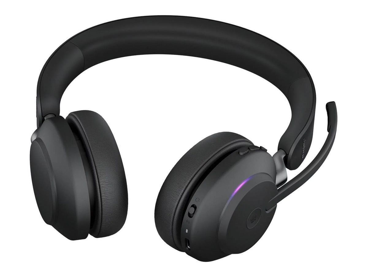 Jabra with Stand USB-C Connector Teams - Evolve2 USB-C - Circumaural Headset MS Black Charging 65 Stereo