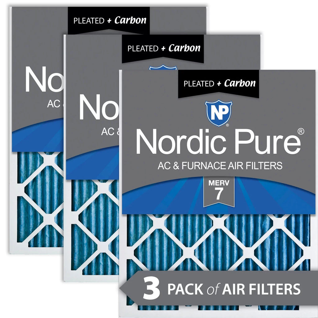 Pleated 3 MERV Carbon Pack Air (11_1/2x19_1/2) Filters Plus 12x20x1 7