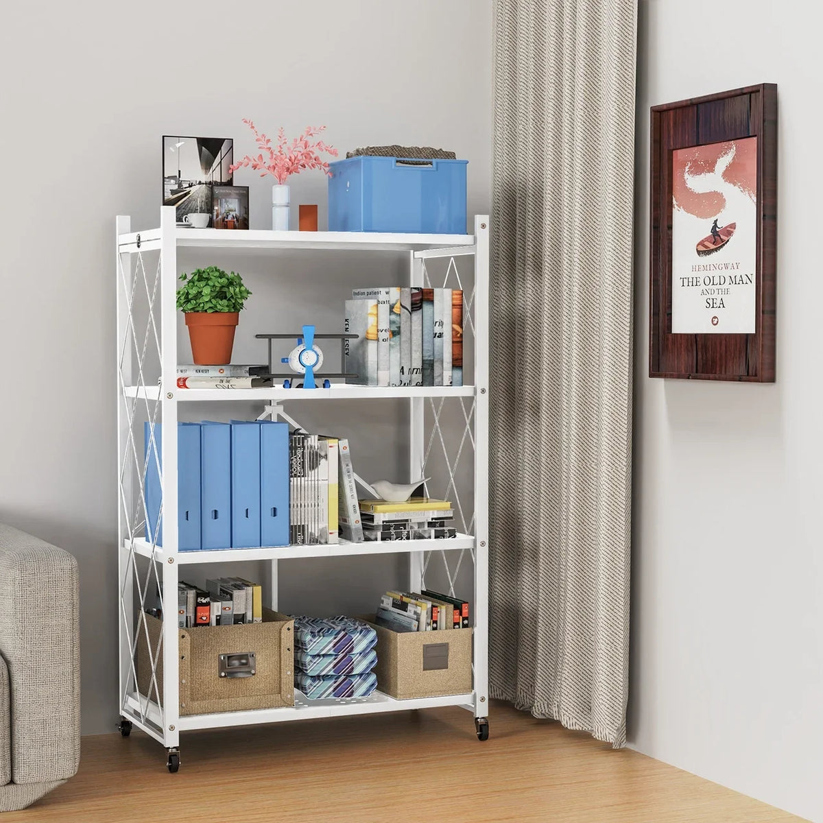 QRInnovations  Design Duty Shelving Tier Rack White Heavy 3/4 Modern Storage