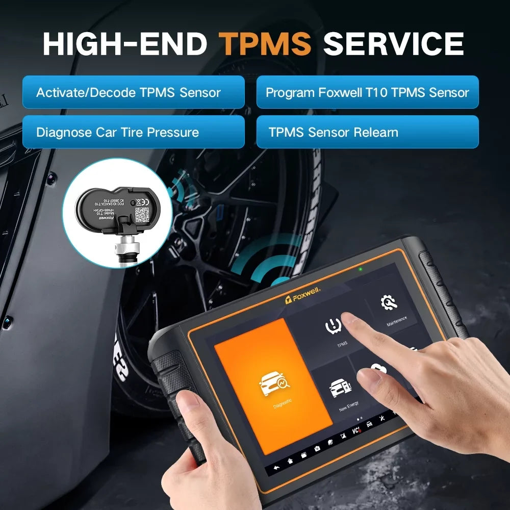 Active All Programming Car Diagnostic EOBD ECU System Reader Test Code Tool Foxwell OBD Scanner Tool Bidirectional TPMS OBD2 Reset Automotive Tool Professional Services Coding Scanner with 36 GT75TS