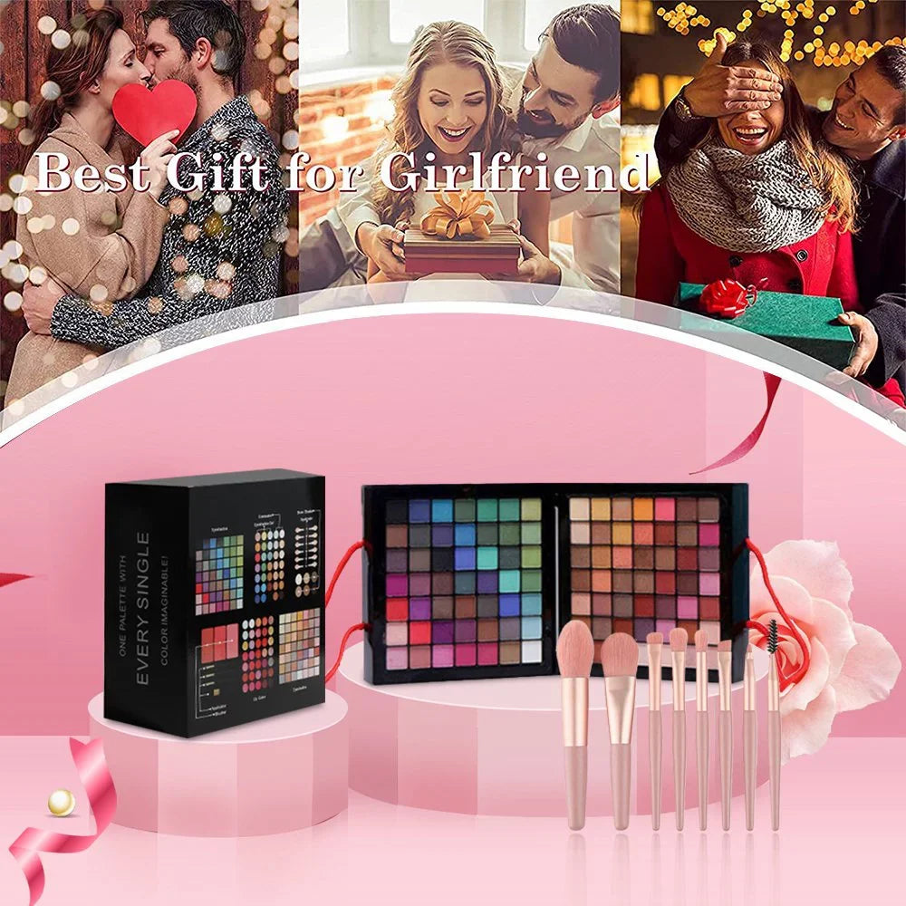 All-in-One Combination Powder Mirror, 177 Cosprof Pencil Eyebrow with Makeup Make Face Palette Set, Set Blusher Eyeliner Cosmetic Gift Powder Facial up Eyeshadow Concealer Colors