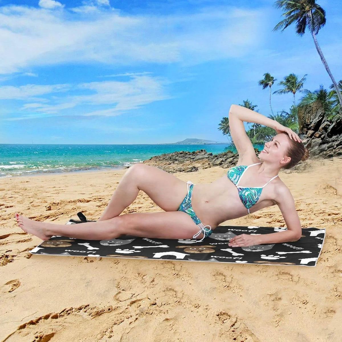 Thin Towel, Sand Beach Quick Oversized Dry Swim Pool Multipurpose Free Blanket, Yoga Microfiber Towel Bath Bestwell 31”X71” Lovely Lightweight Dogs Towel Shower Towel