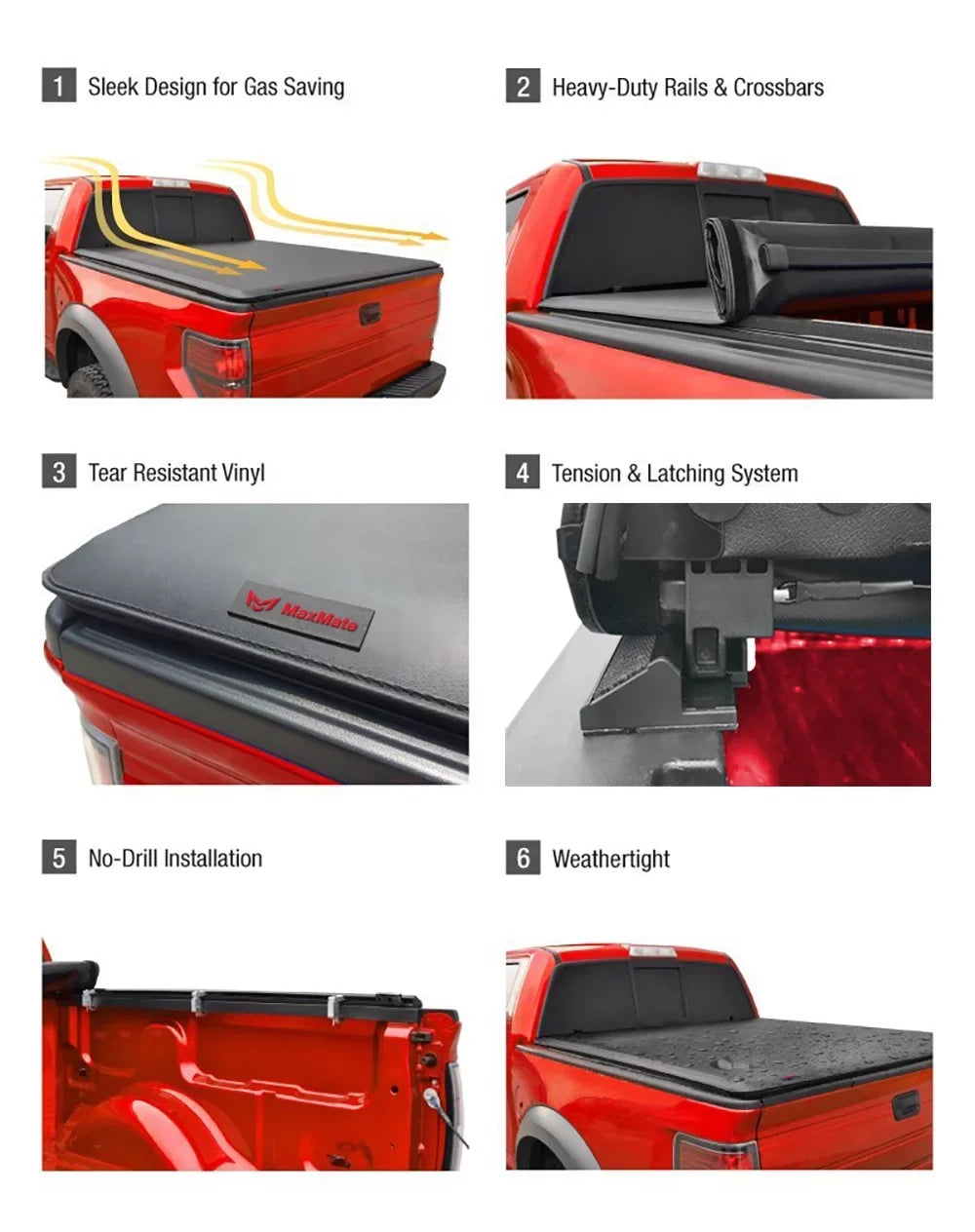 with MaxMate Truck Compatible Bed Roll-up 5' TCF169066 2019-2024 Soft | (61") Bed | Ford Cover Ranger Tonneau