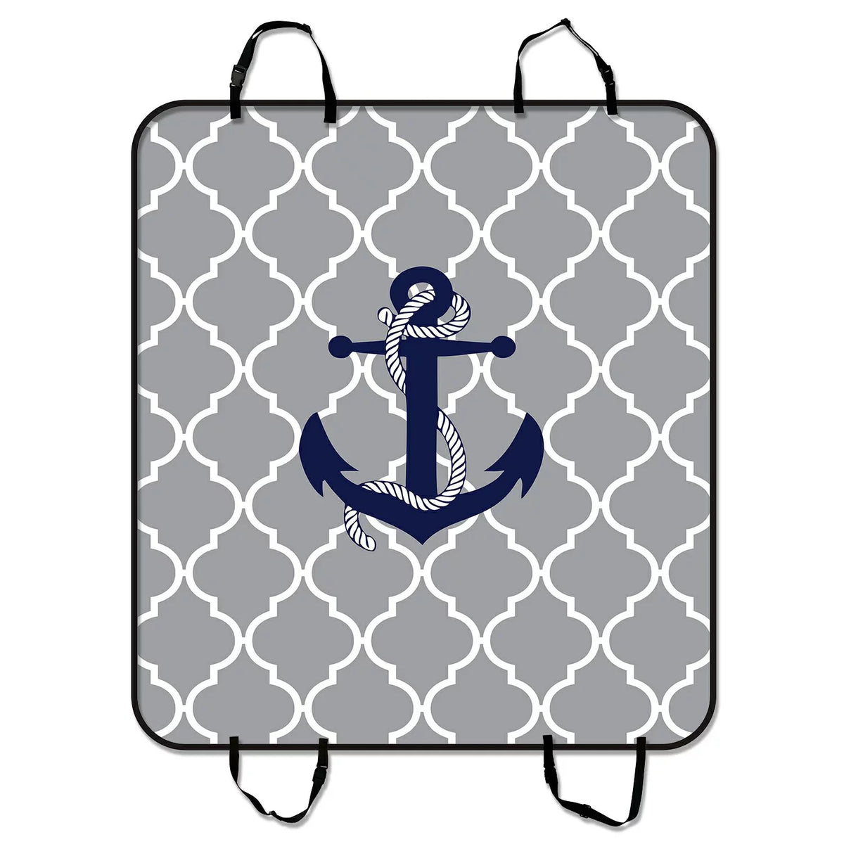 54x60 inches Anchor Mat GCKG Grey Car Cargo Trucks Mat and For Hammock SUV Cars Mat Pet Cover Dog Seat With Trunk Quatrefoil Blue Seat Car
