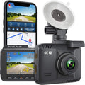 GPS Dash 2.4" in 2160P, WDR, 150° Camera Angle, 4K Built Recorder Car Wide UHD Cam WiFi Night Vision LCD, with Dashboard