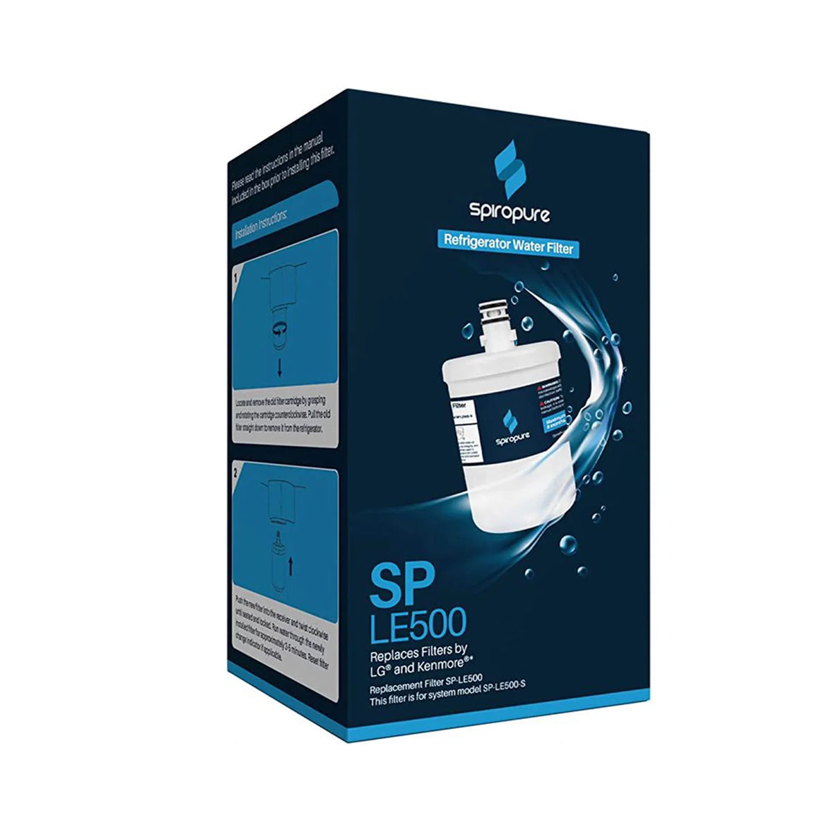 Filter SP-LE500-3PK Liquid 3 Replacement, Pack SpiroPure Refrigerator