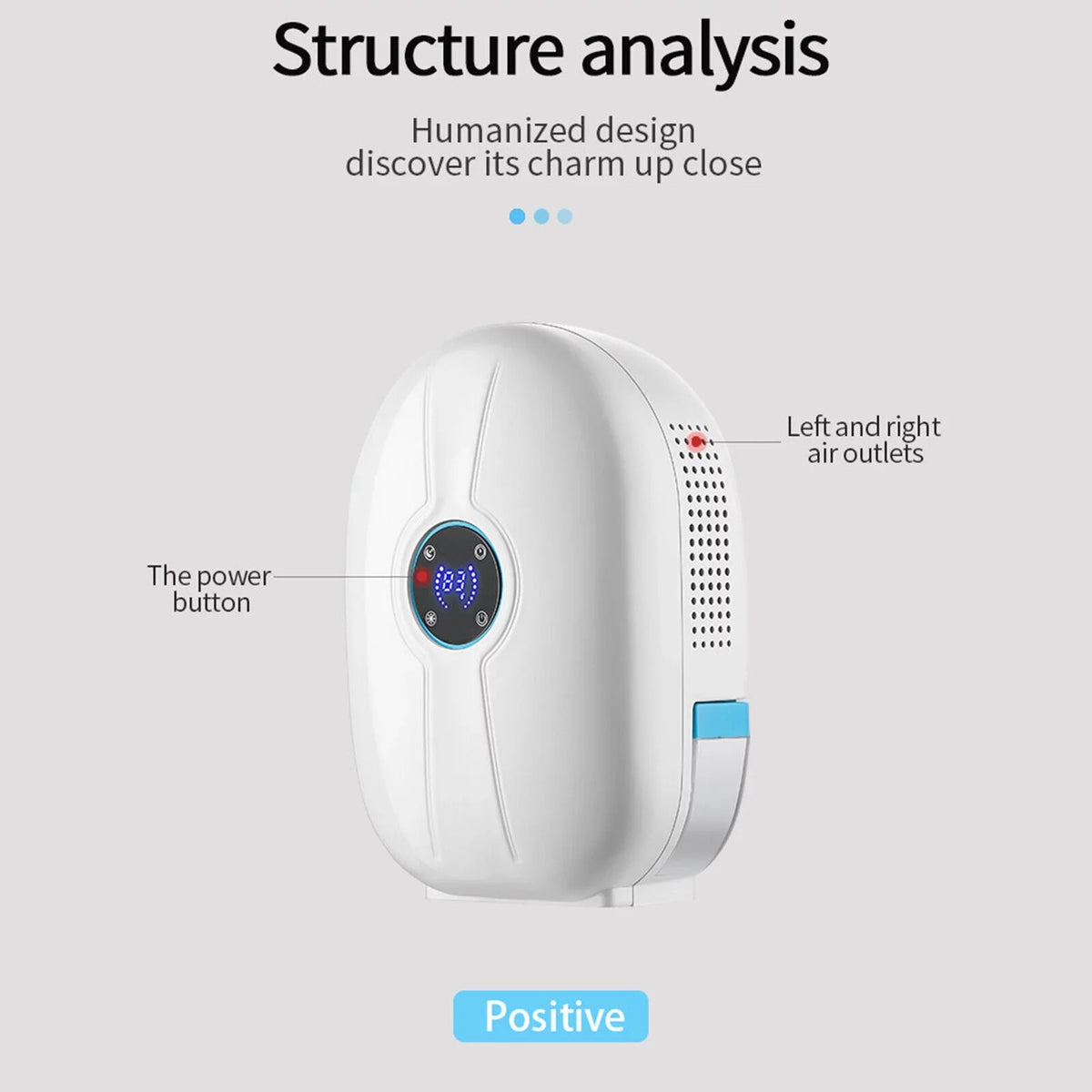 Fichiouy Portable Mute White Mini Air Control Moisture 500ml Remote Absorber Dryer Dehumidifier Home with